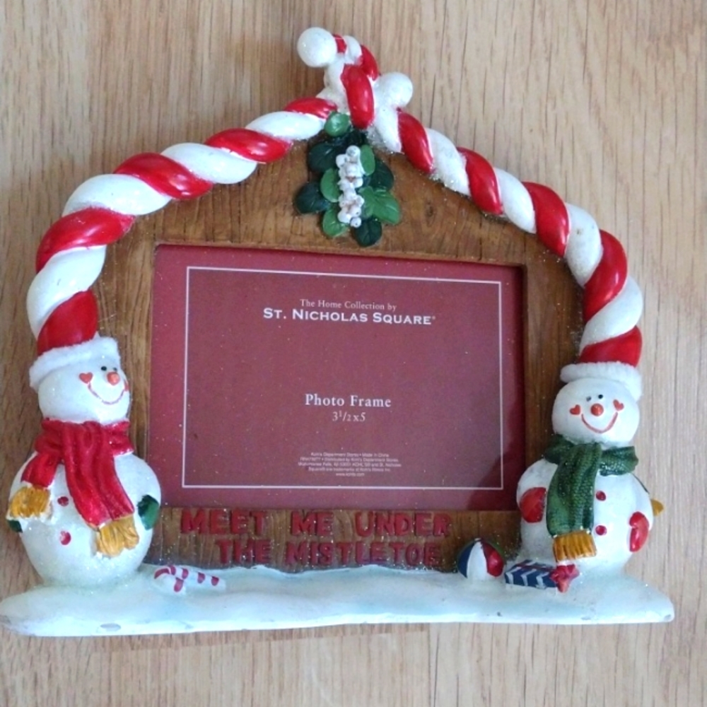 St.Nicholas Square Snowmen 3.5 X 5  Picture Frame New Rare